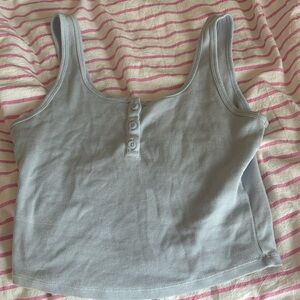 Light Blue Ribbed Tank Top